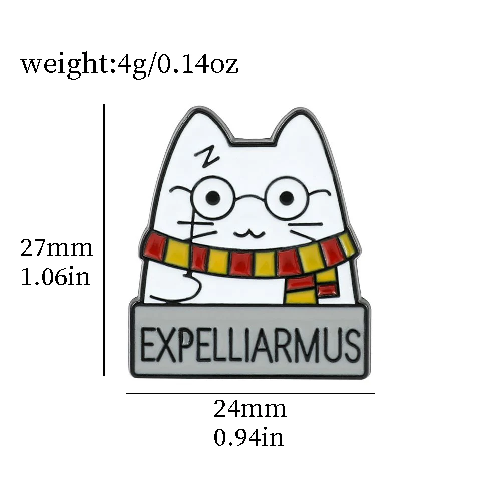 Fun Cartoon White Cat Brooch Cute Cat Sunglasses Metal Enamel Pins Creative Backpack Clothes Pin Kids Gift Badges