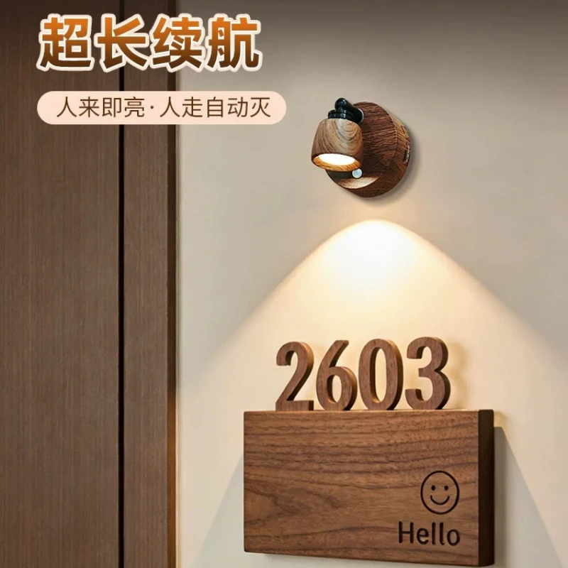 Japanese-style Designer Creativity Rechargeable Ultra Long Battery Life Wall Lamp Door Number Corridor Light Up When People Come