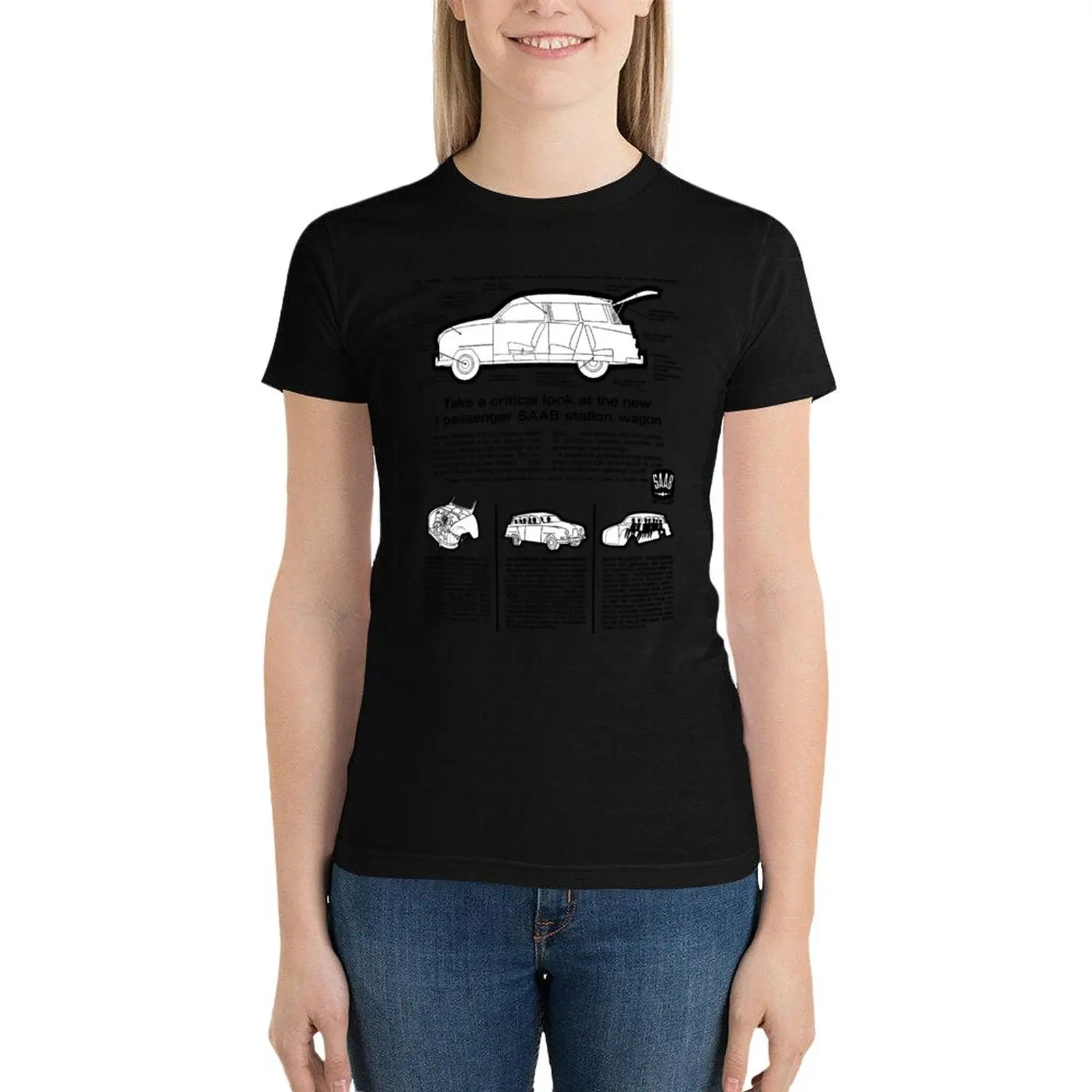 

SAAB 95 T-Shirt summer tops graphics ariat shirts for Women