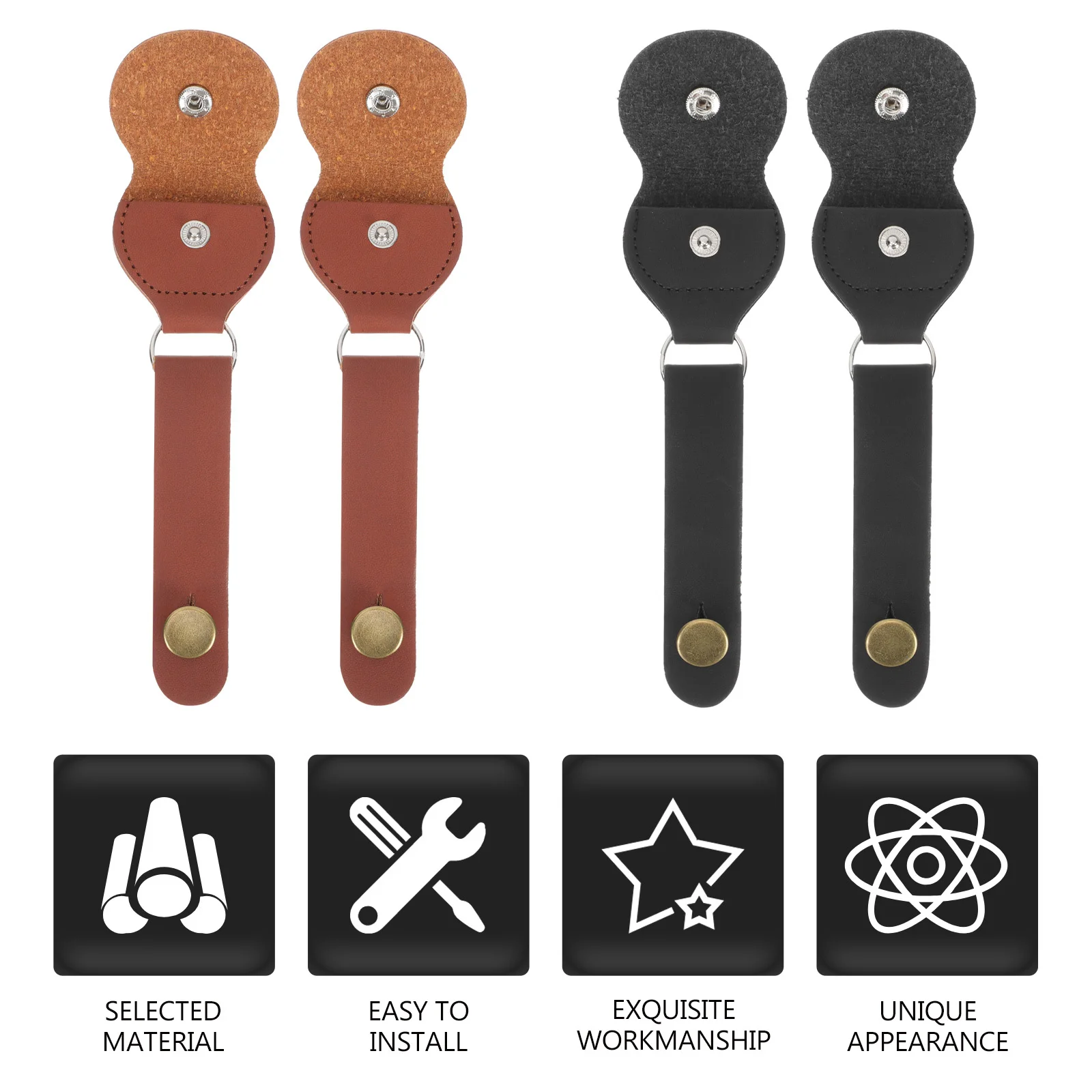 

4pcs Guitar Neck Straps For Acoustic Electric Bass Ukulele Pick Container Durable Accessory Instrument Parts