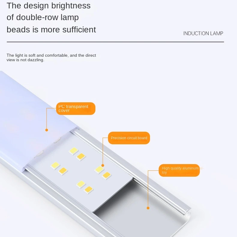 Imagem -04 - Led Motion Sensor Night Light sem Fio Usb sob o Armário Cozinha Quarto Lâmpada Tiras de Carregamento Branco Quente