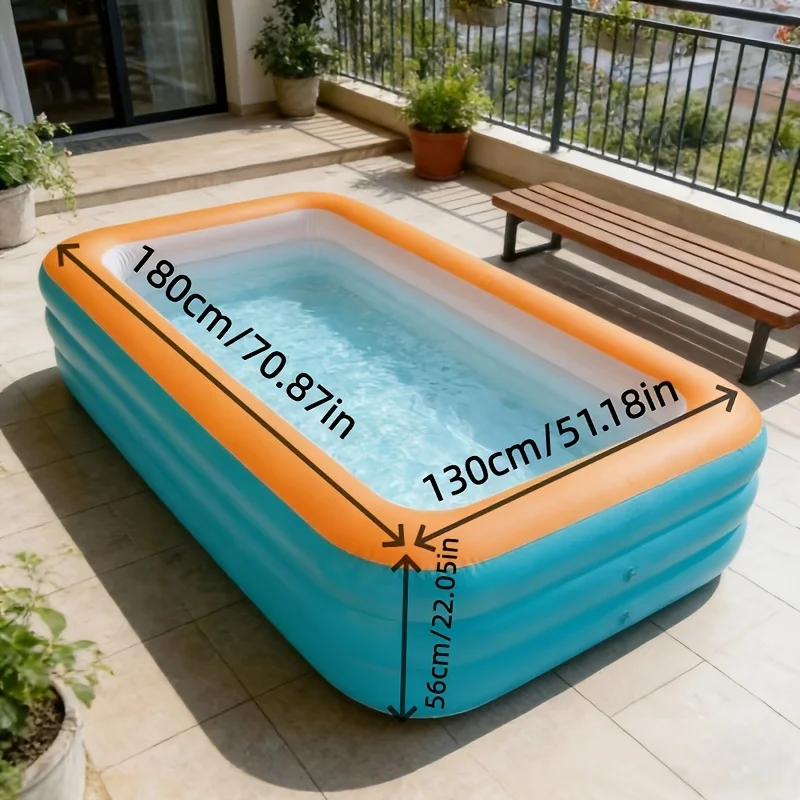 

2.1m/1.8m/1.5m three-layer PVC inflatable swimming pool, large inflatable swimming pool,suitable for summer vacation use,