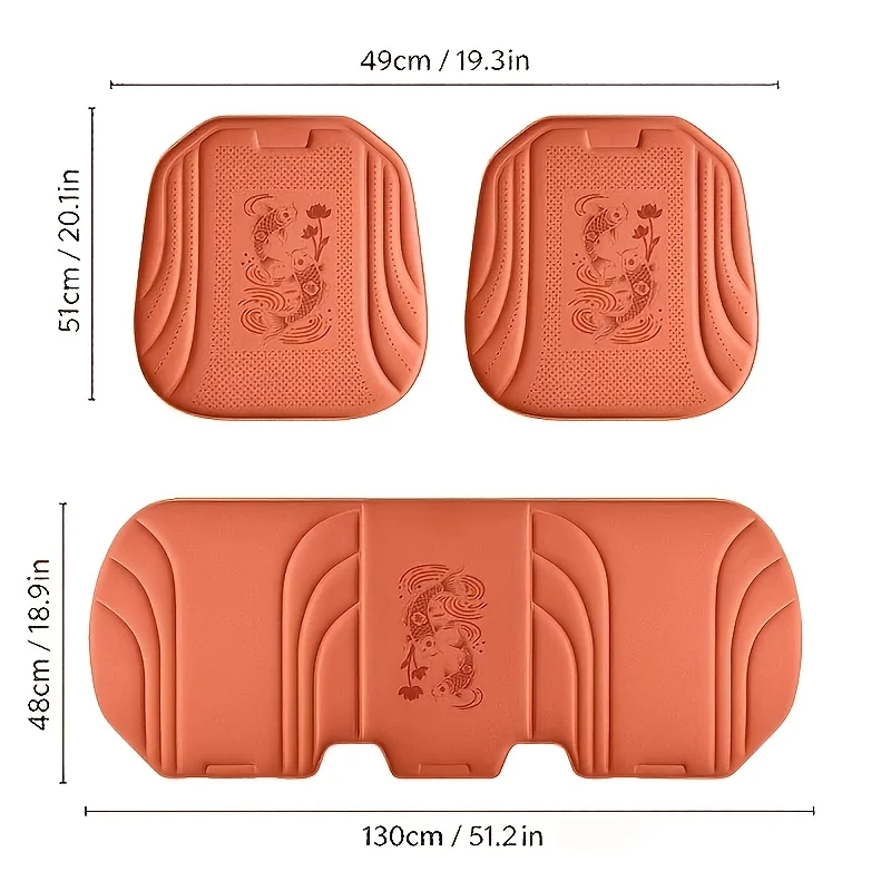 2pcs New Suede Car Seat Cushion, Slim Waist Design Seat Pad, Perforated Breathable All-Season Universal Automotive Seat Cover