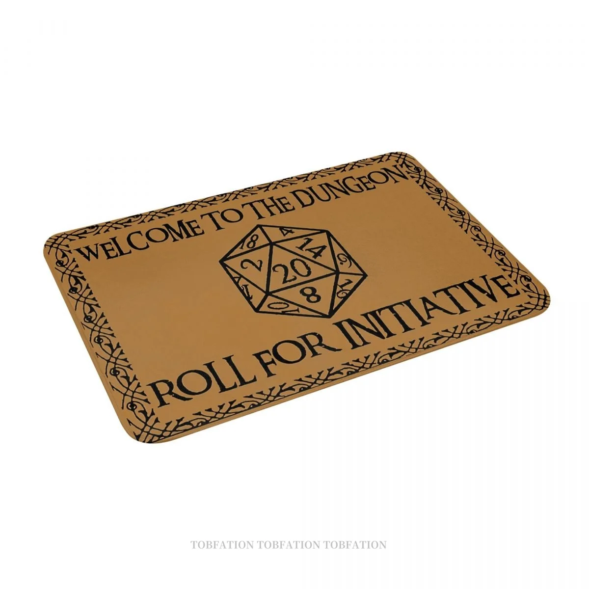 DND Game Bedroom Mat Welcome To The Dungeons Roll For Initiative Doormat Flannel Carpet Entrance Door Rug Home Decoration