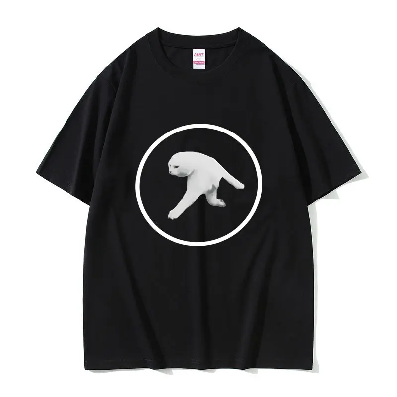 

Aphex Twin Cat Funny Meme T Shirts Men Women Fashion Trend Streetwear Male Vintage T-shirt Unisex Casual Soft Cotton Tshirt Tops