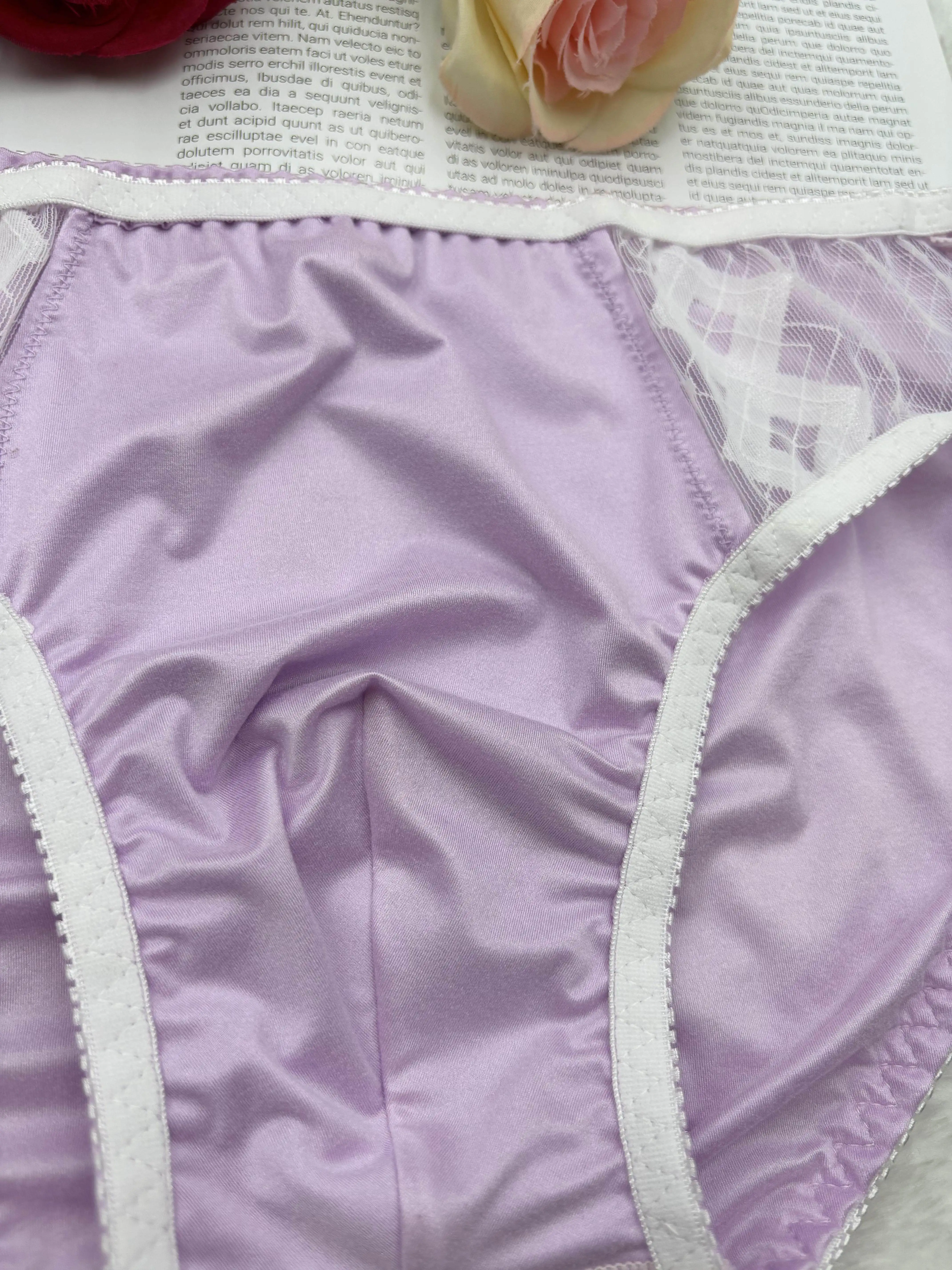Handmade Man Purple Satin Silkty Touch Panty Briefs
