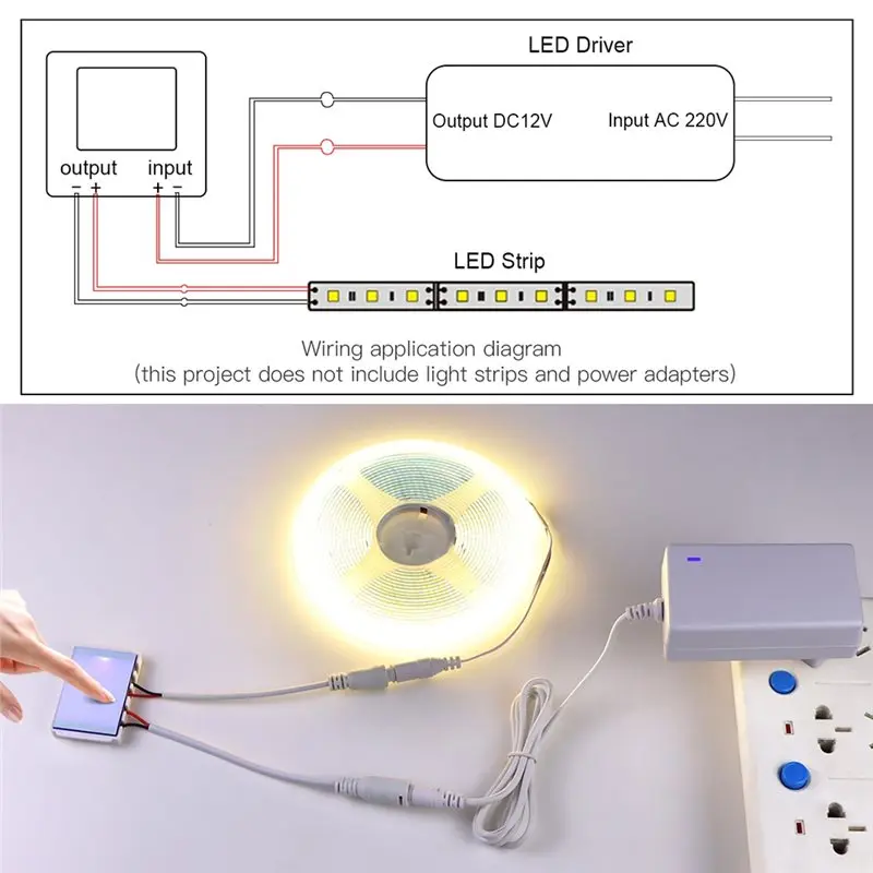 ABSJ-LED اللمس الاستشعار DC12V عكس الضوء LED اللمس مفتاح مستشعر سطوع للحمام مرآة لوضع مساحيق التجميل