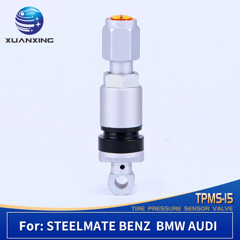 

TPMS-15 TPMS клапаны датчик давления в шинах клапан крышки стержня вентиля шины из алюминиевого сплава для STEELMATE Benz BMW Audi