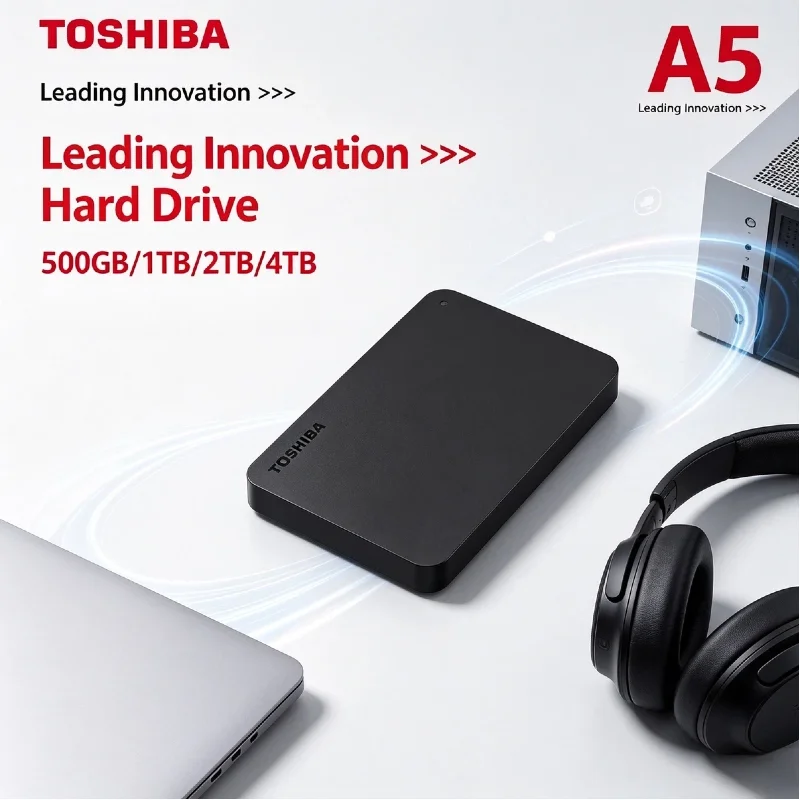 Toshiba Canvio Basics A3 500GB USB3 2 Gen1 Portable External Hard Drive Matte Black Plug Play Backup For Laptop PC Desktop Pro
