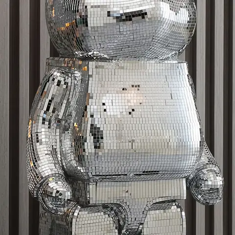 50 cm stor björnfigur i harts, diskospegel, våldsam björnskulptur, delikat stående staty, vardagsrumsdekor, inflyttningspresent 6 best sales björnsten 50cm - №1