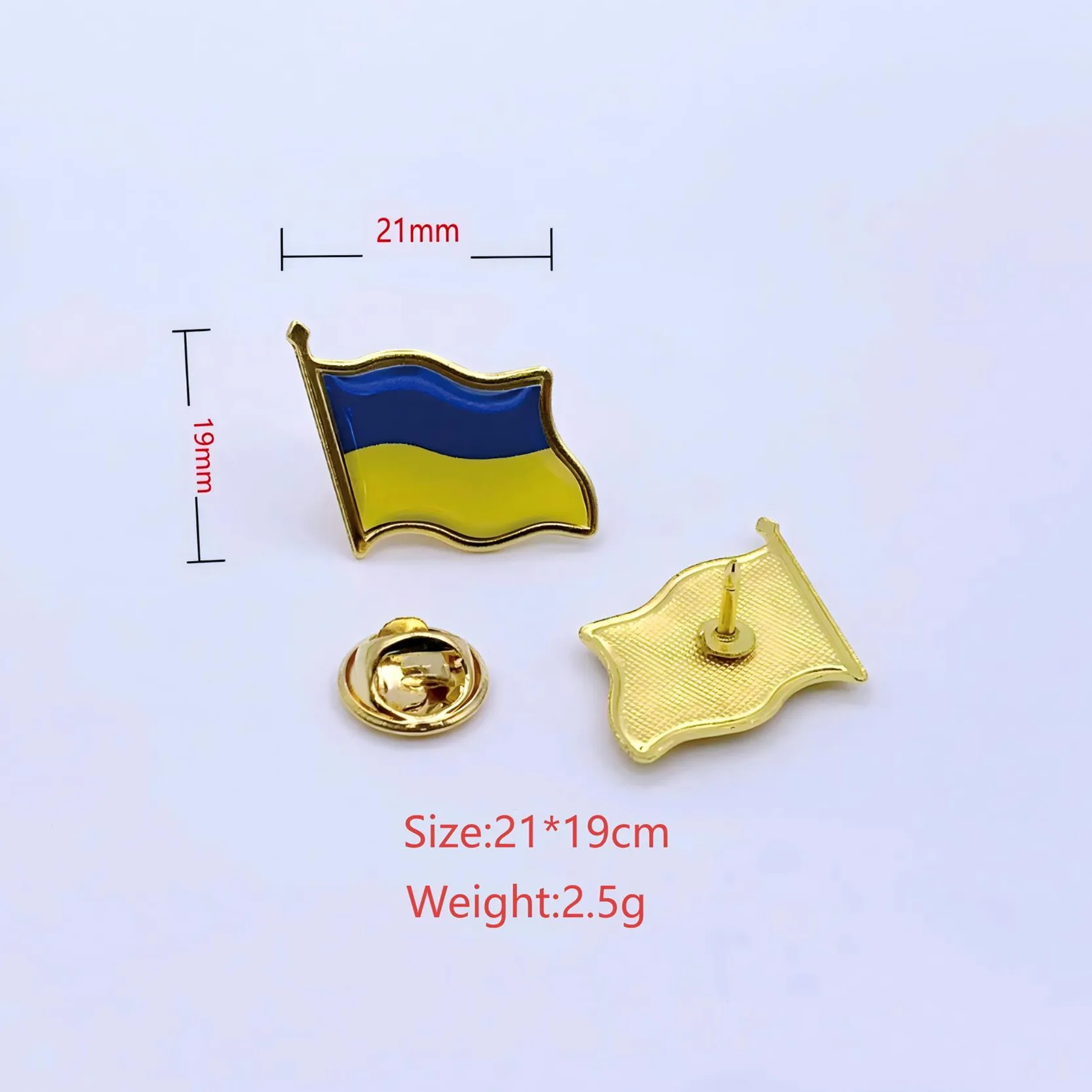 Anstecknadeln mit Ukraine-Flagge – Großpackung, ukrainische nationale Emblem-Abzeichen für Jacken, Hüte, Rucksäcke und Kleidung – Detail 2