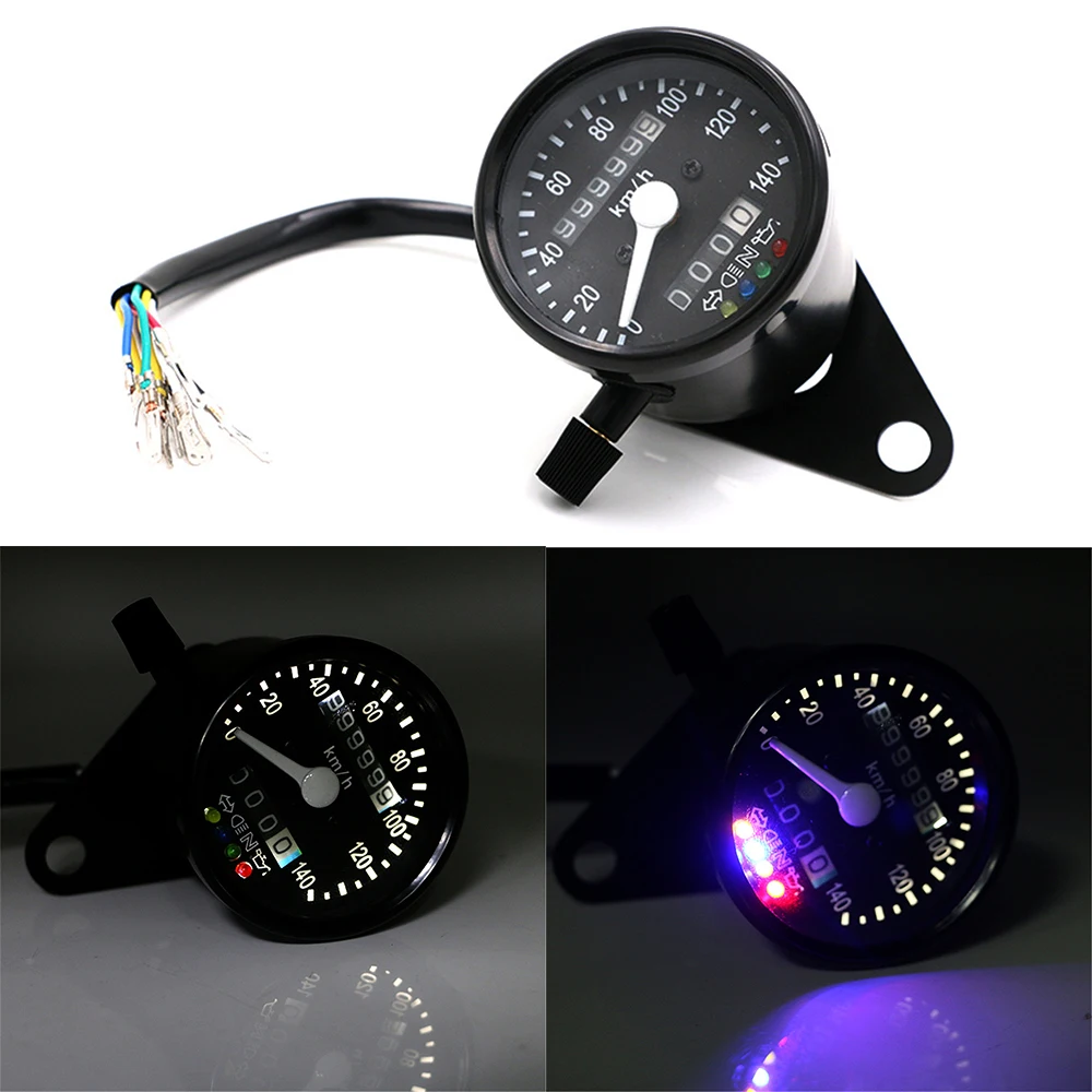 

Универсальный мотоциклетный спидометр постоянного тока 12 В, одометр, двойная светодиодная подсветка, ночной считываемый измеритель скорости, датчик мотоцикла