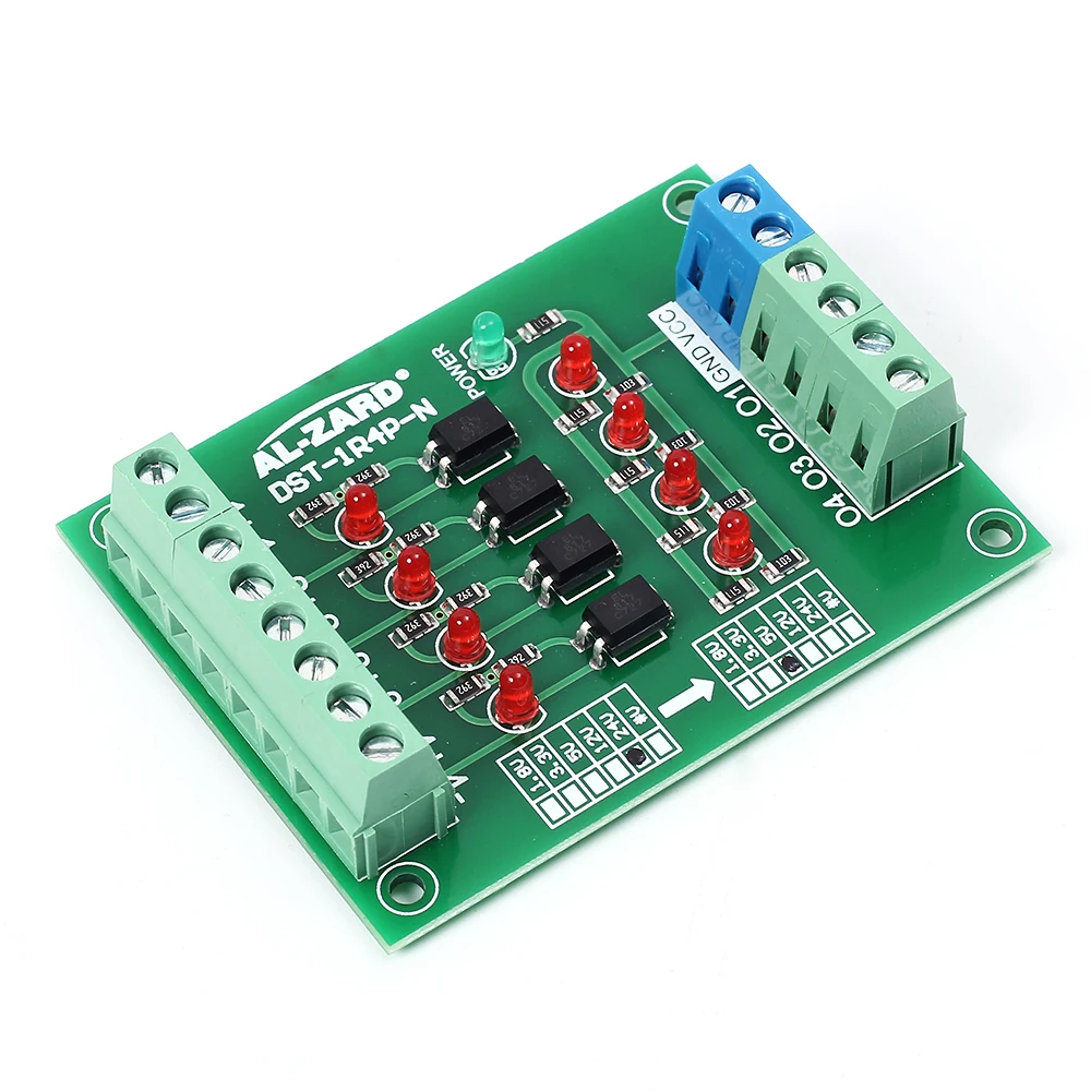 4 Channel Optocoupler Isolation Board Voltage Converter 24V to 3.3V/5V to 24V/12V to 24V Isolated Module PLC Signal Level Board