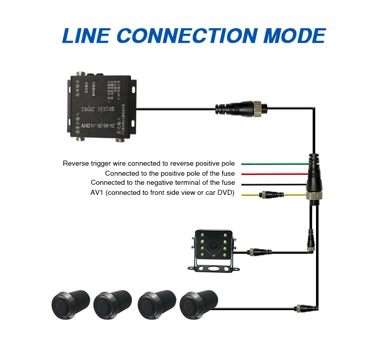 Car Auto Parktronic LED Car Parking Sensor with 4 Sensors Reverse Backup Parking Radar Detector System Backlight Display