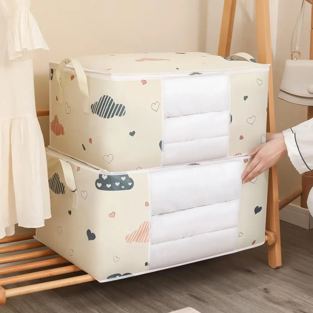 1 قطعة حقيبة تخزين اللحاف كبيرة/صغيرة صندوق تخزين ملابس حقيبة سعة كبيرة الغبار واقية الرطوبة المنظم فرز أكياس