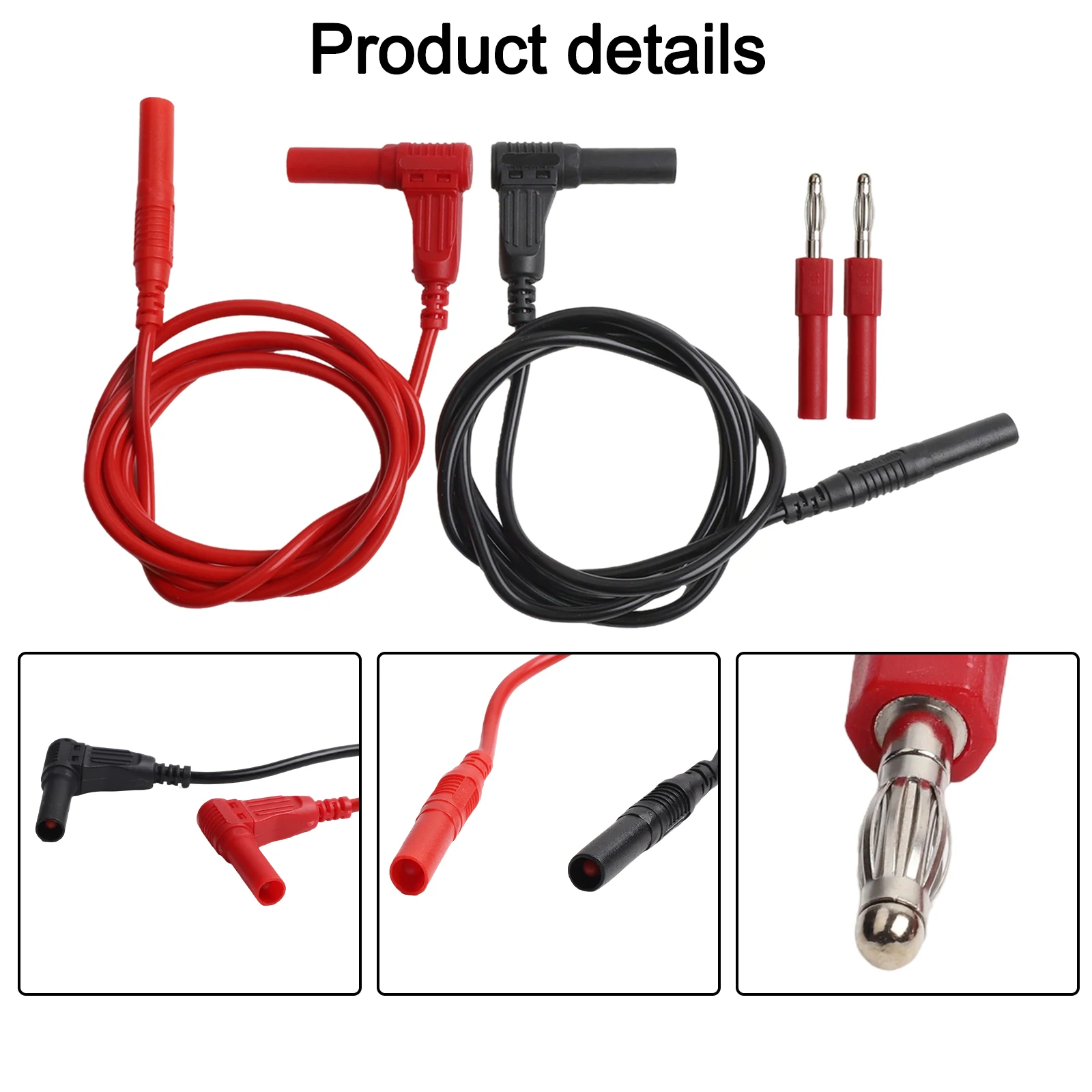 Electrical Testing 4MM Banana Connector Multimeter Banana Connector Set Banana Connector 1m Length Nitrile Soft Wire Casing