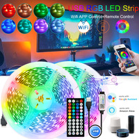 Smart Alexa WIFI APP Control USB RGB Color Led Strip Lights Flexible Ribbon Led Lamp Tape for TV Backlight Room Home Party Decor