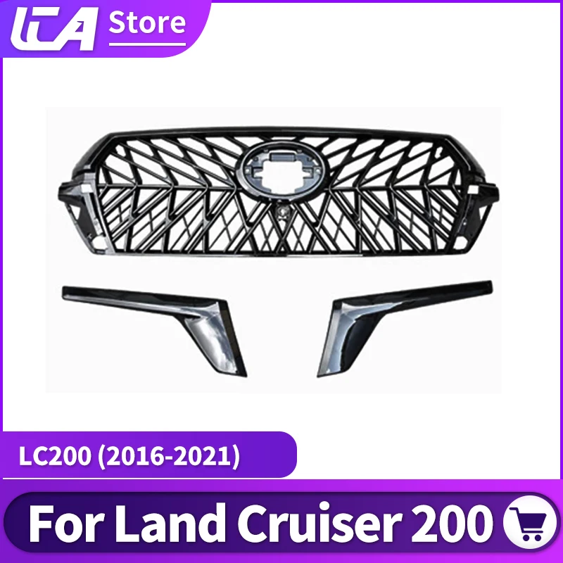 For Toyota Land Cruiser Prado 150Grille Modification Lc200 2016-2021 Grille Highlight Strip TRD Front Face Decoration Accessorie