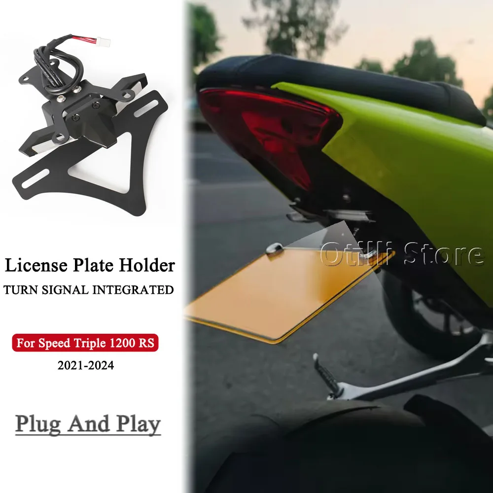 

Fit For Speed Triple 1200 RS 1200RS 2021 2022 2023 2024 Tail Tidy License Plate Holder Frame Holder Bracket Turn Signal Light