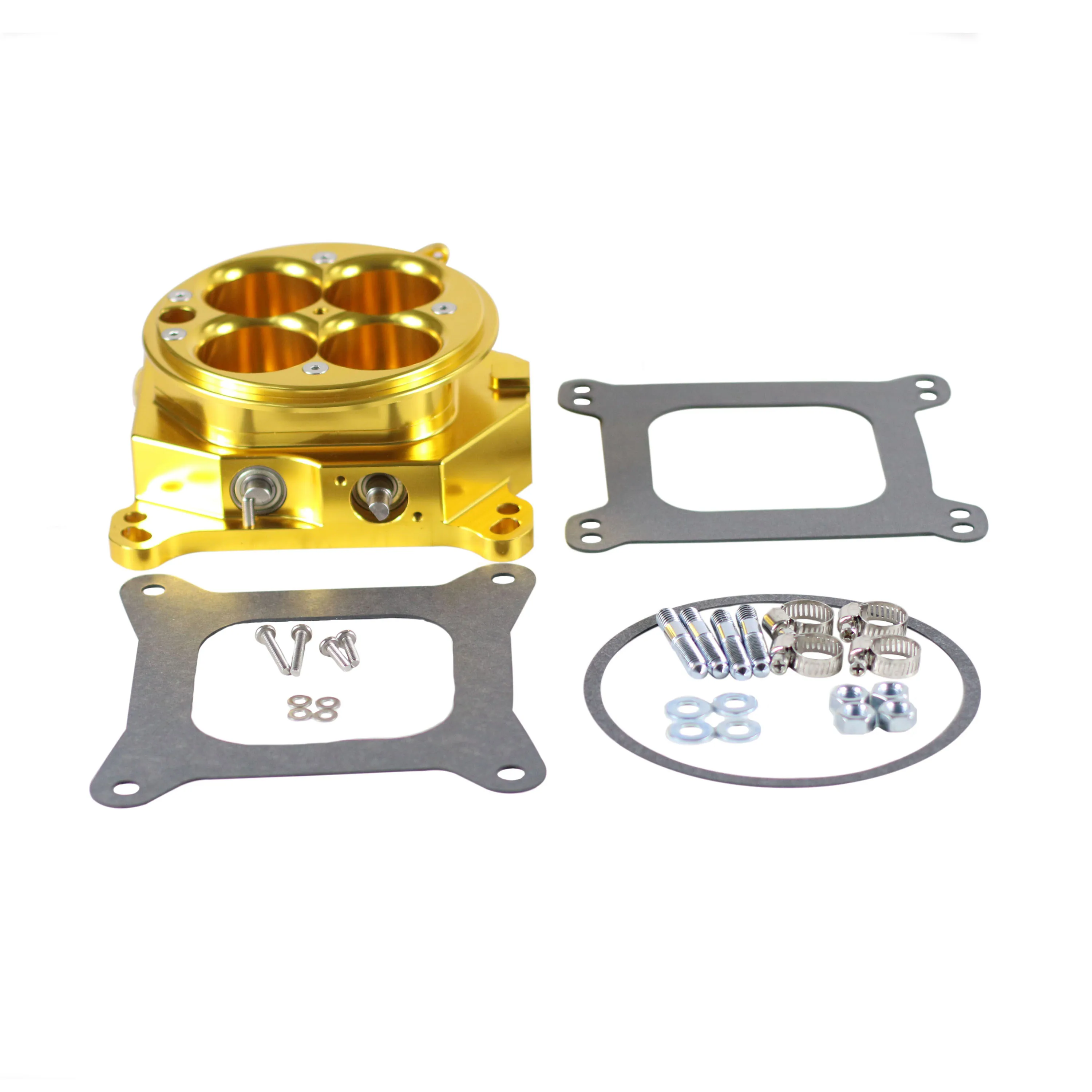 SherryBerg Billet Aluminum EFI Fuel Injection CNC 1200 CFM 4 Barrel 4150 Throttle Body Yellow Color PCE138.1002 1200CFM GASKETS