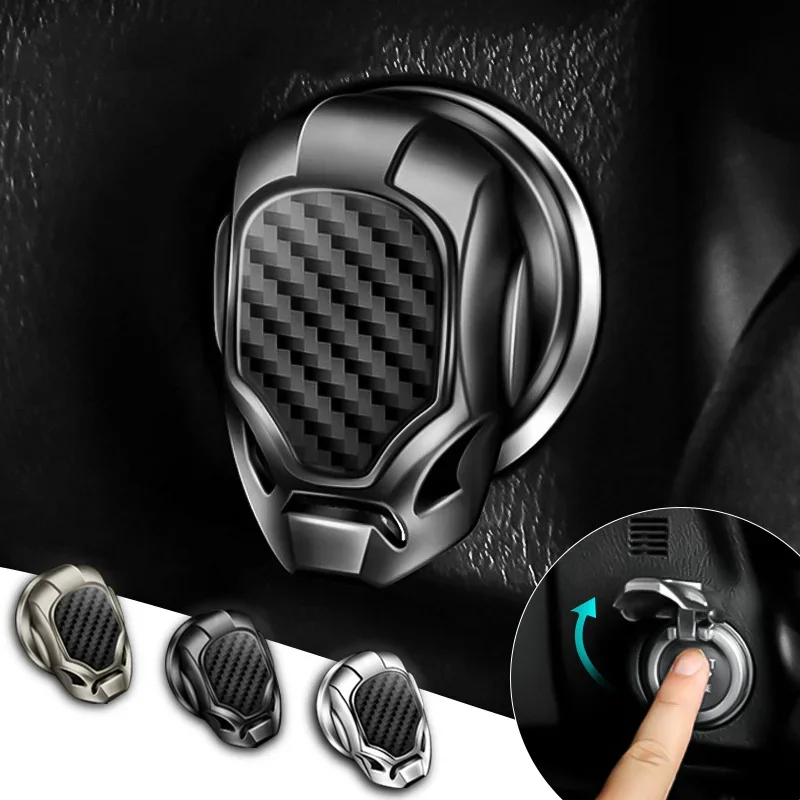 Car Ignition Start Switch Protective Cover Onekey Start Stop Button Cover Engine Car Interior Decoration Motorcycle StartRing