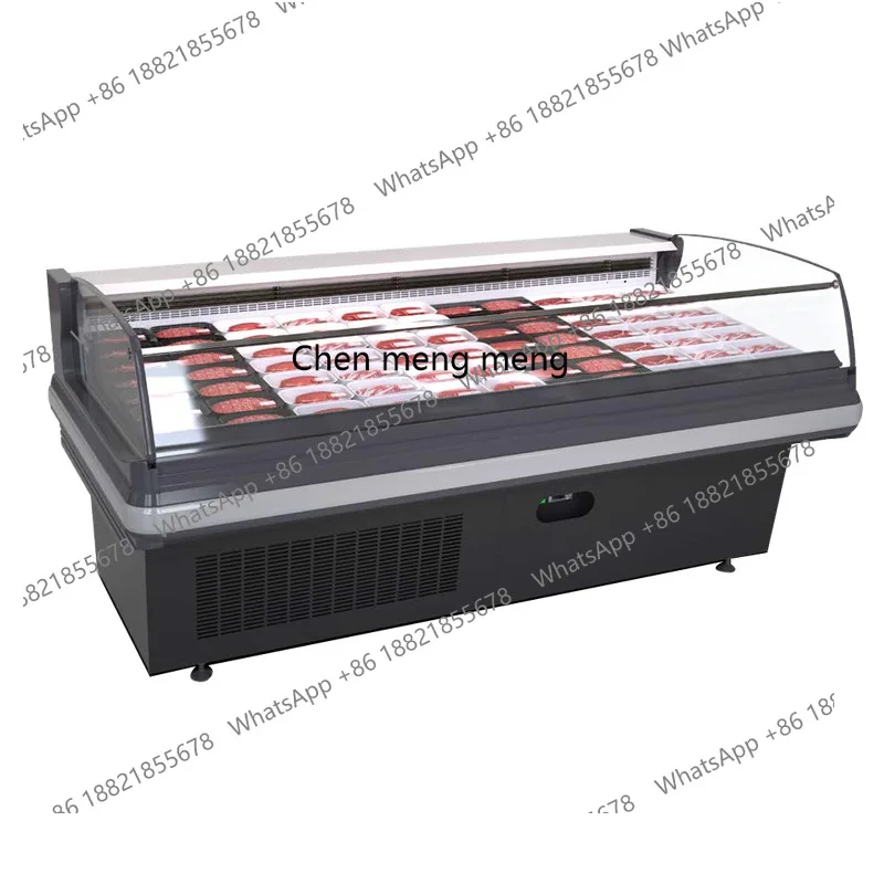Fresh meat cabinet Supermarket cake shop special vegetable and fruit open horizontal refrigerated display cabinet