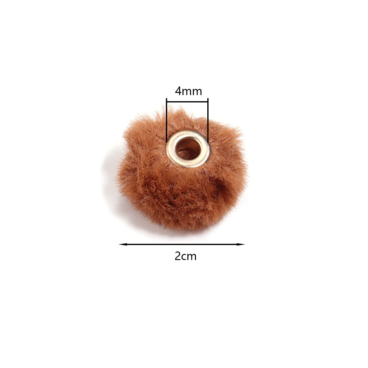 10pcs 20mm Plush Fur Covered Ball Beads Colorful Cute Straight Hole Pompom Spacer Beads For DIY Jewelry Making Necklace Earrings