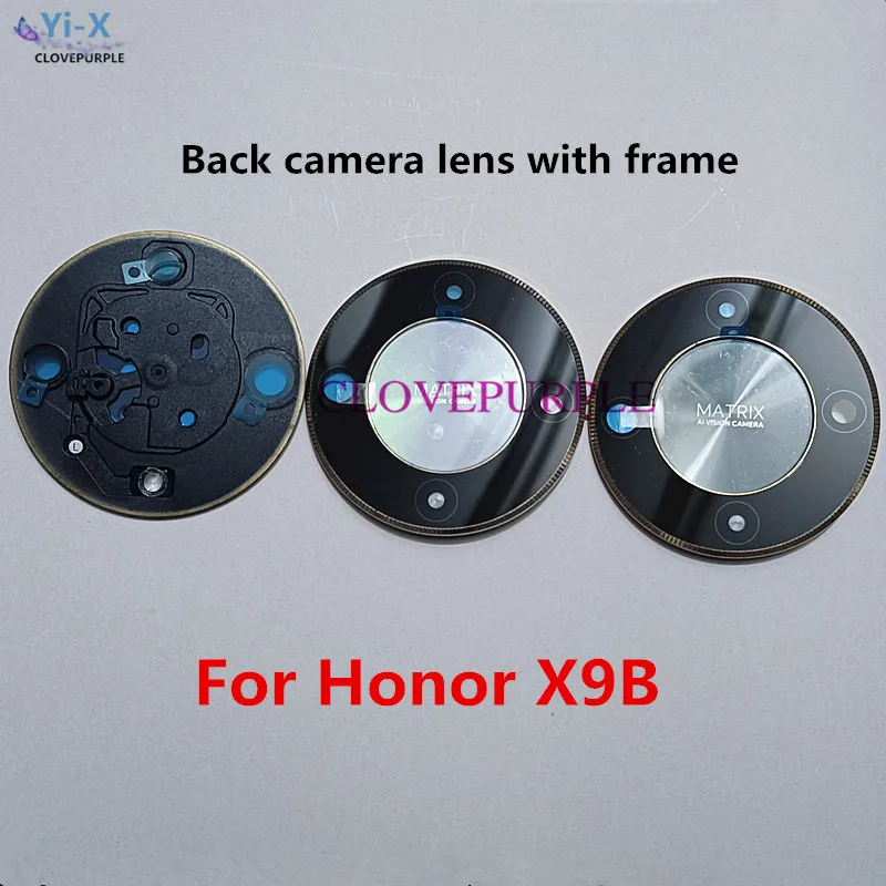 1pcs Rear Back Camera Glass Lens with Frame Holder Replacement for Huawei Honor X9a X9b 5G