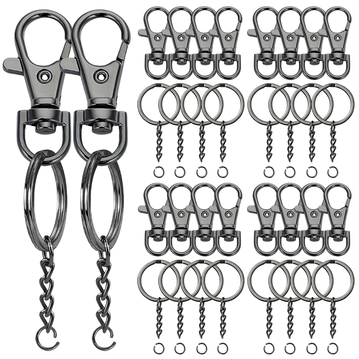 Rotating Spring Hook Set for Keychains and DIY Crafts