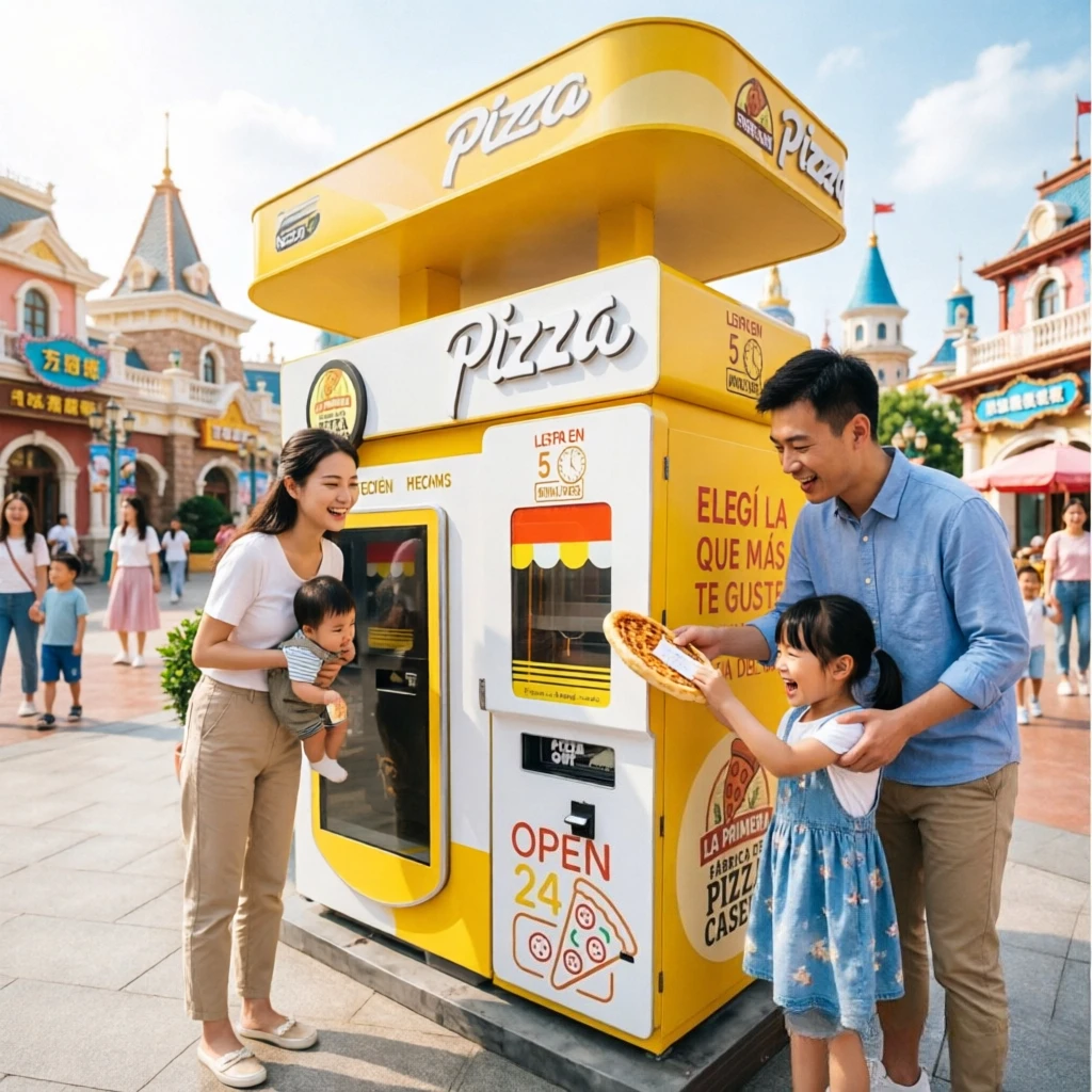 Pizza Vending Machine Multi-language Touch Screen IC  Payment Cloud Remote System For Hotel Resort Closed Residential Community