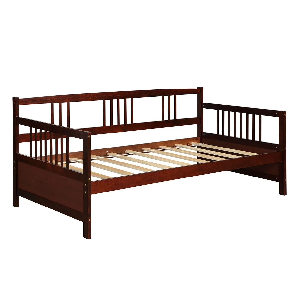 Twin Size Wooden Slats Daybed Bed with Rails Dual-Use for Various Scenespromote sales