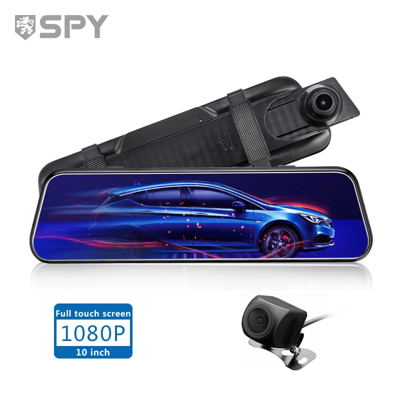 SPY car recorder rear view mirror tvi rear car backup front camera wifi with parking sensors