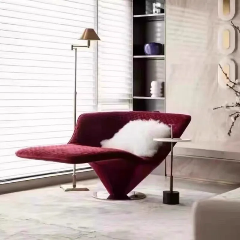 

FRP geometric armrest leisure chair designer chaise longue lazy recliner