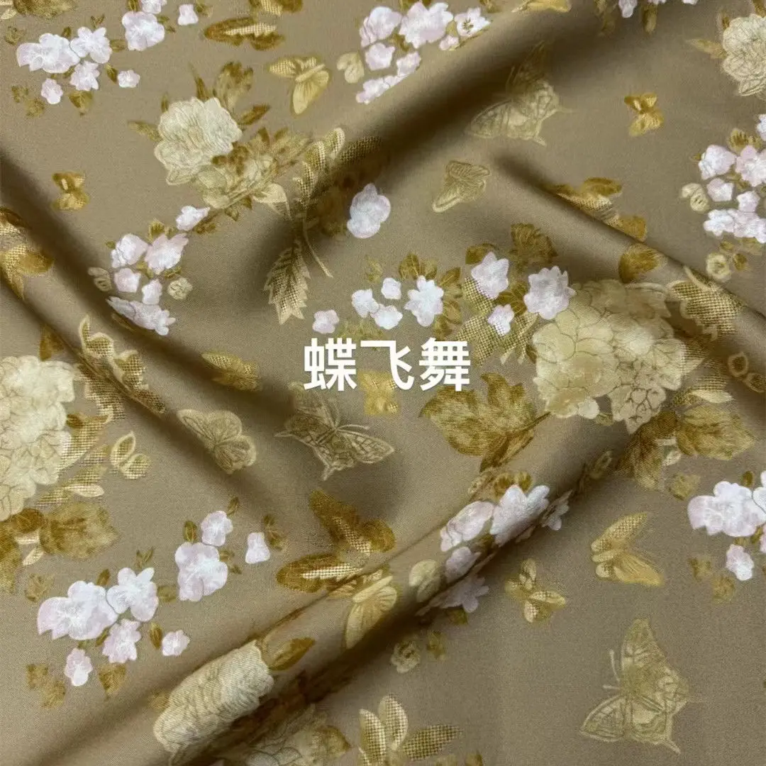 

Flying Silk Fabric 19momme Transparent Flower Luo Chinese Style Clothes Cheongsam