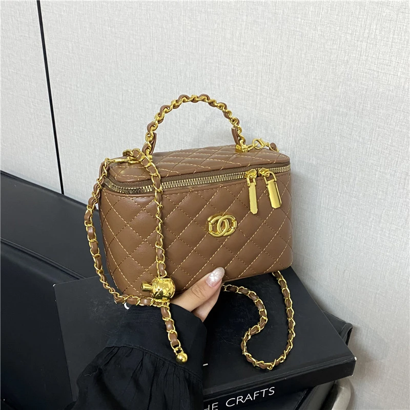 Bolso de mano a la moda para mujer, bolsos de cuero espaciosos, bolso de hombro para mujer, marca de lujo, diseño elegante clásico Popular