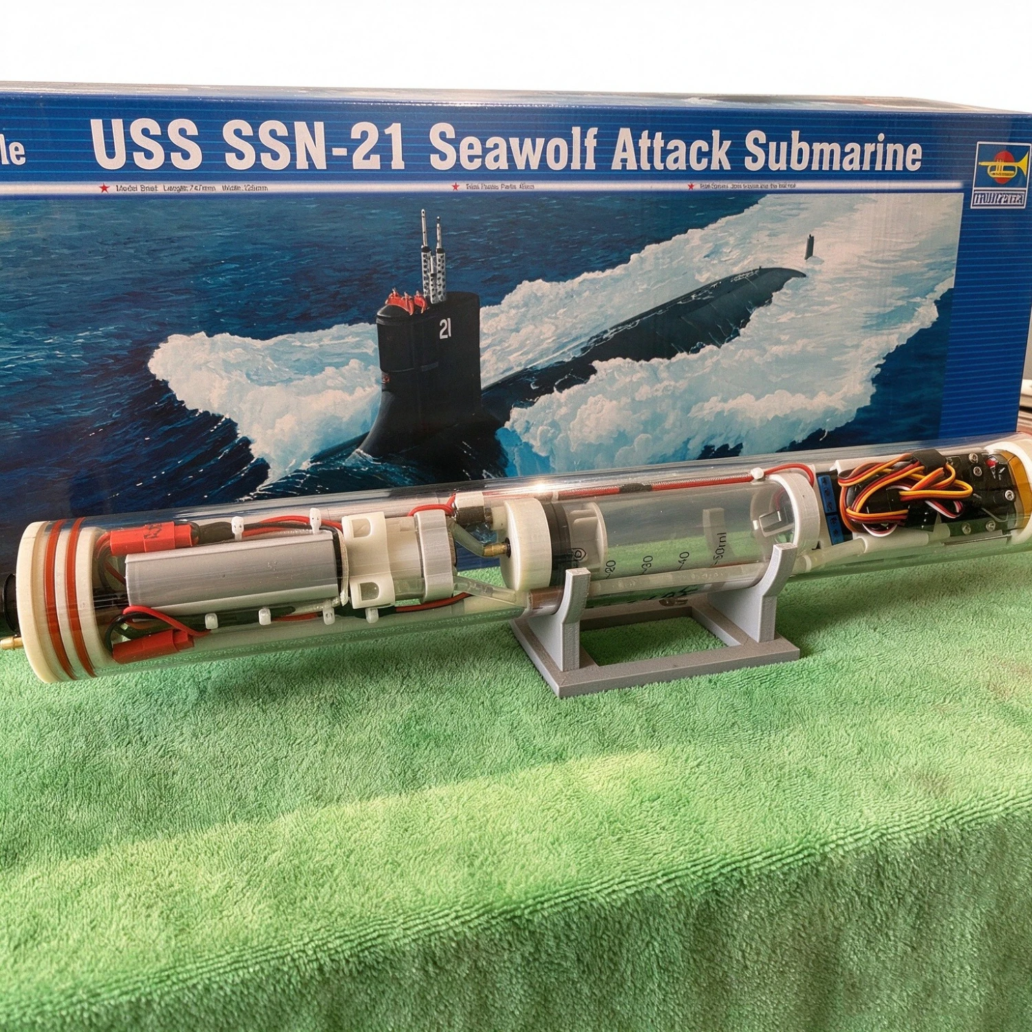 Small RC Submarine WTC Water Tight Compartment Assembly for Revell Trumpeter 1/144 Submarine Model Kit Single/Dual Shaft