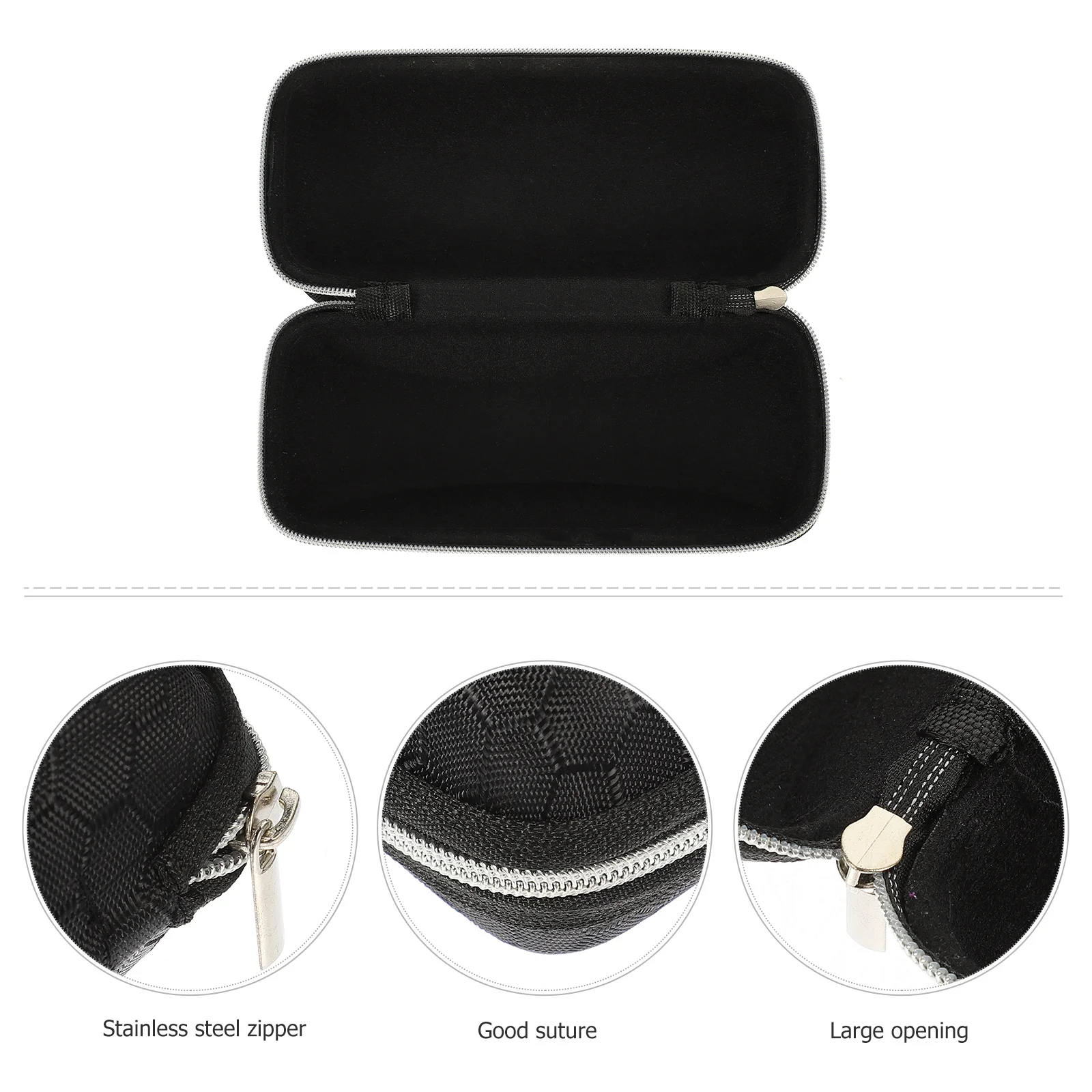 

Eyeglasses Case Eva Zipper Glasses Box Sunglasses Protector Honeycomb Pattern Lightweight Durable For Adults Black Pocket