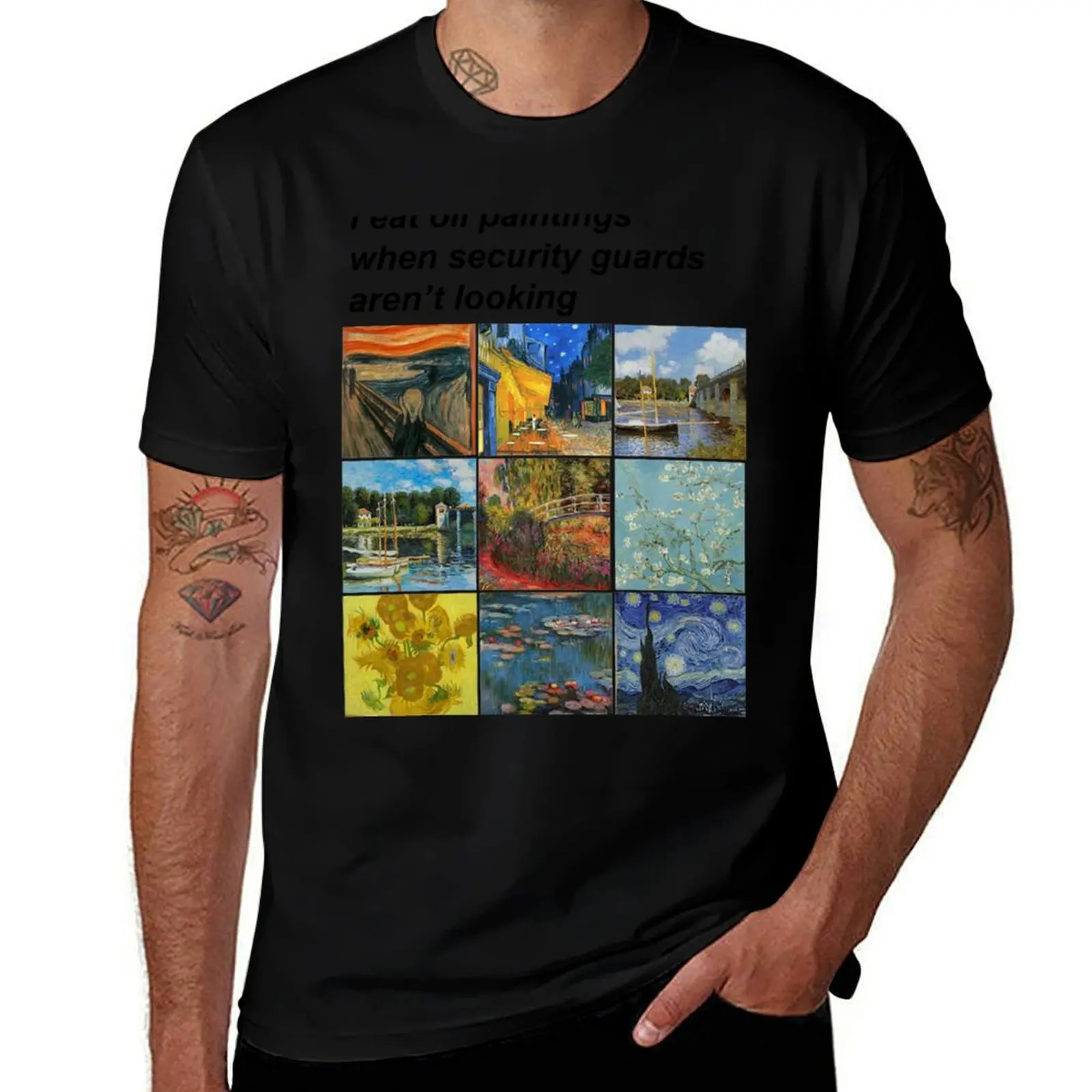 Oil Painting Cravings T-Shirt cotton t-shirt plain for man package T-Shirt