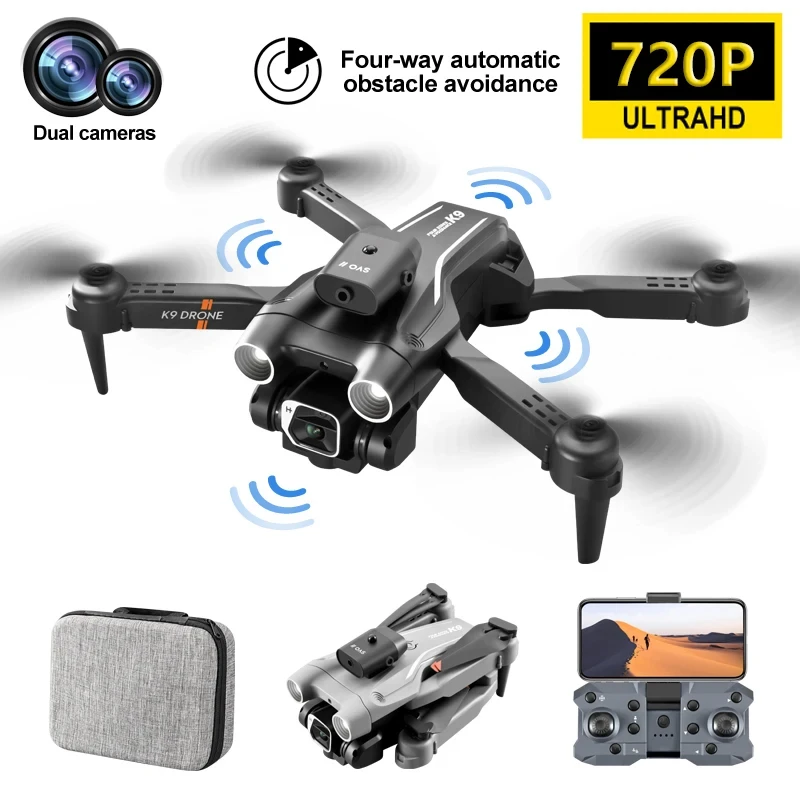 New K9 RC Drone HD Camera RC Helicopter Dual Camera Professional Wide Angle Remote Control Foldable RC Drone Toy Children's Toys