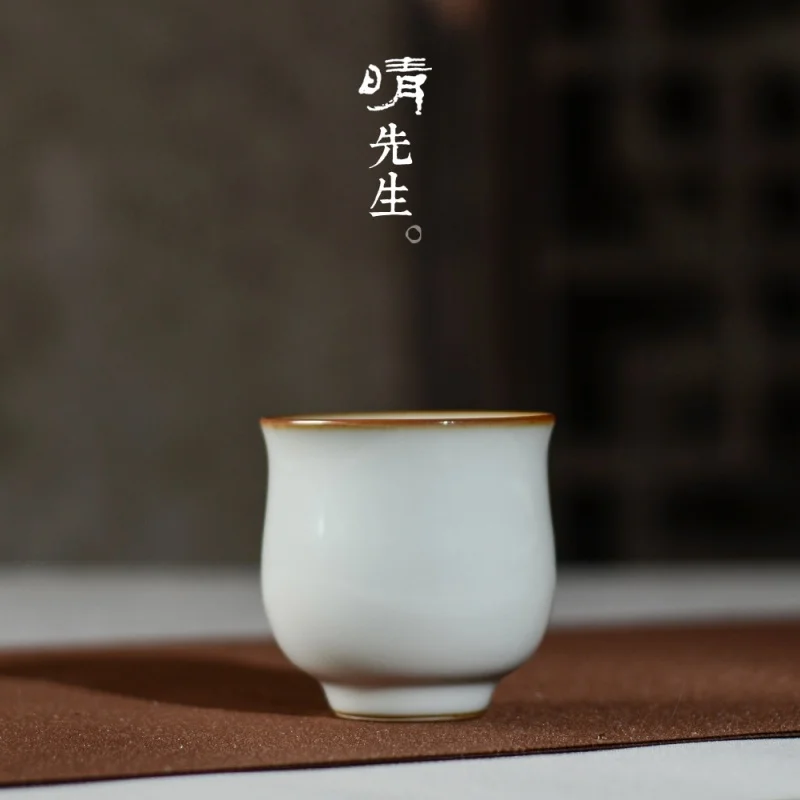 

★Jingdezhen Official Kiln Ru Ware Tea Tasting Cup Fragrance Kung Fu Tea Set Handmade Master Cup Single Cup Tea Ceremony Personal