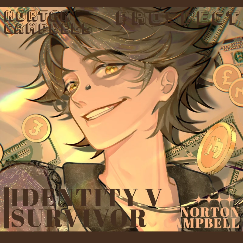 

Anime Identity Ⅴ Norton Campbell Prospector Cosplay gold coin Colleagues Badge Laser Ticket Ambitus Gift