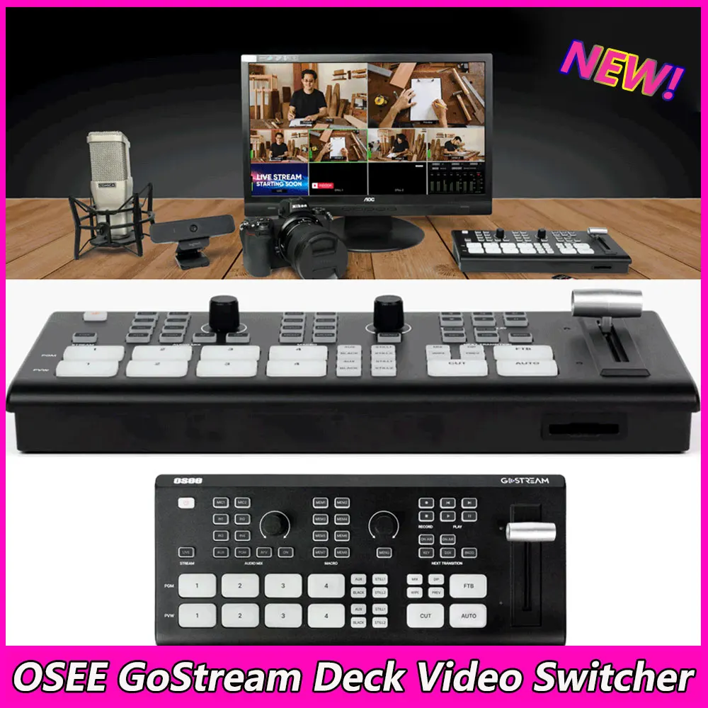 

OSEE GoStream Deck Video Switcher 4 channel HDMI-Compatible for Live Streaming New Pk Blackmagic ATEM Mini Pro