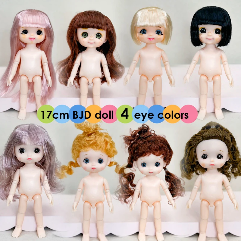 16cm BJD Doll DIY Blue Eyes 13 Movable Joints Dolls Makeup Casual Wear Clothes with Shoes Dolls Accessories Toy for Girls Gift