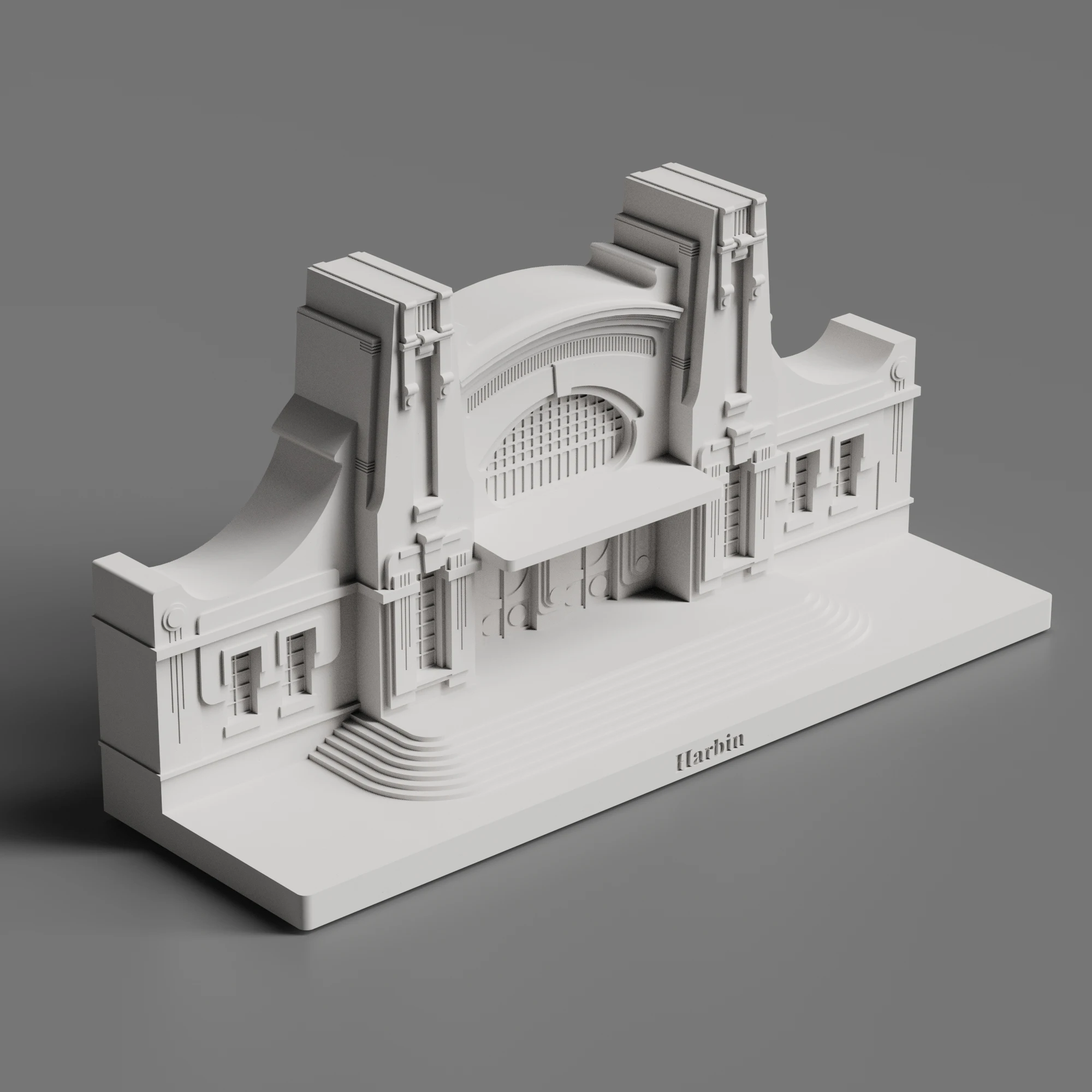 Harbin Old Railway Station | Cement Building Model Creative Living Room Entrance Home Office Desktop Decoration