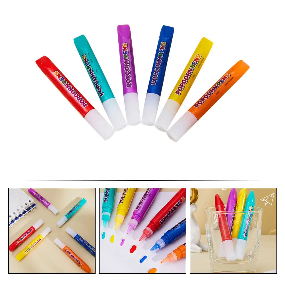

Набор из 6 ручек для рисования с эффектом пузырьков попкорна (DIY) | Красочные 3D-ручки для попкорна, для детского творчества, поделок и рисования