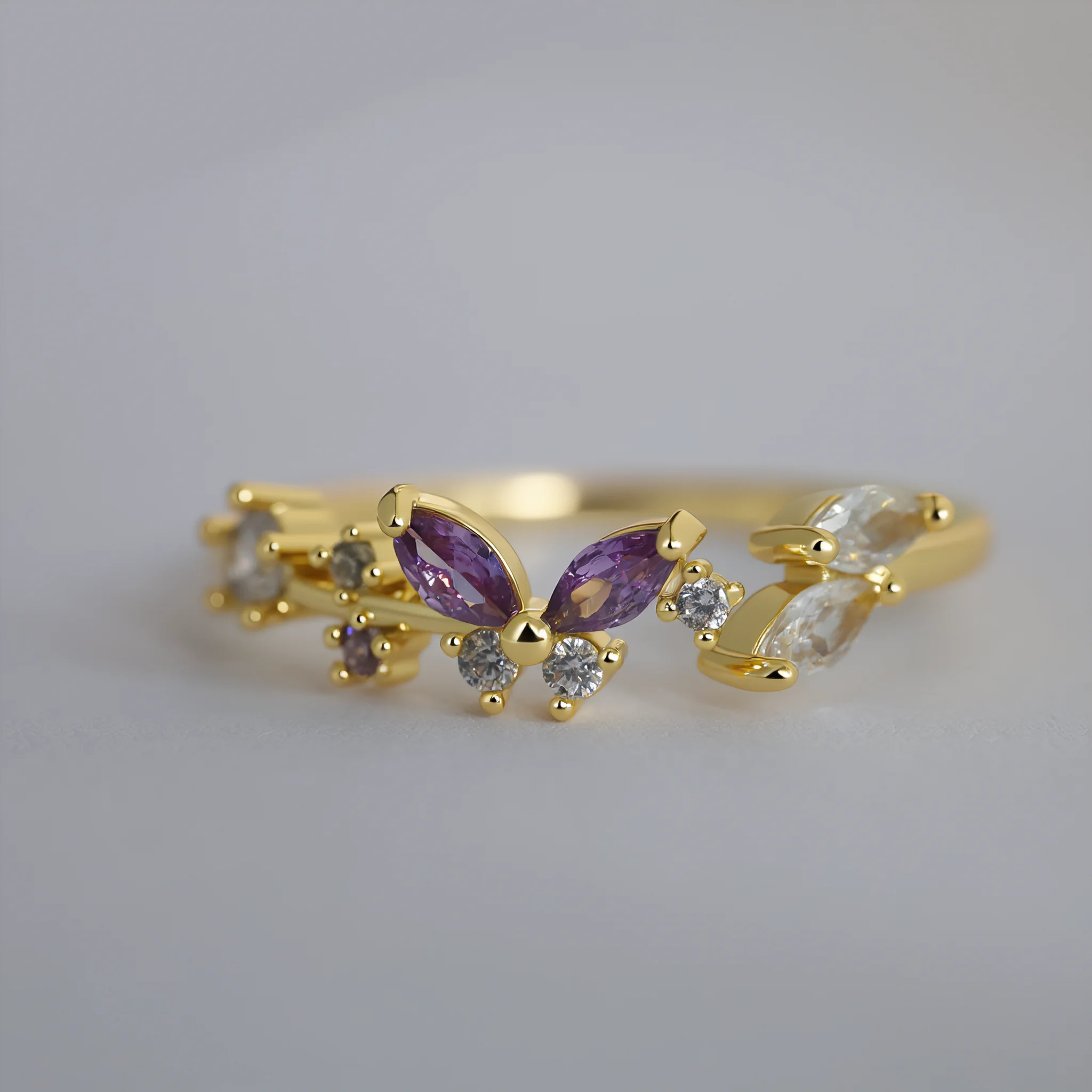 

Fairycore Botanical Butterfly Open Adjustable Ring Sweet Vine Leaf Resizable Ring Aesthetic Y2K Jewelry