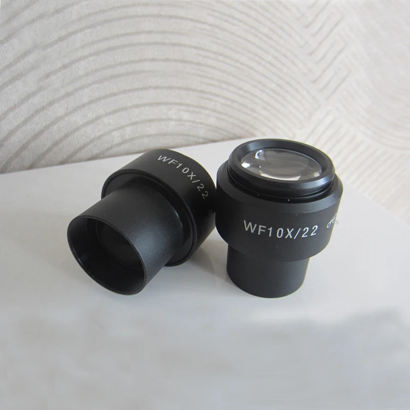 WF10X 22mm Zoom Adjustable High Eyepoint Wide Angle Optical Stereo Microscope Eyepiece Lens 30mm with Rubber Plastic Eye Guards