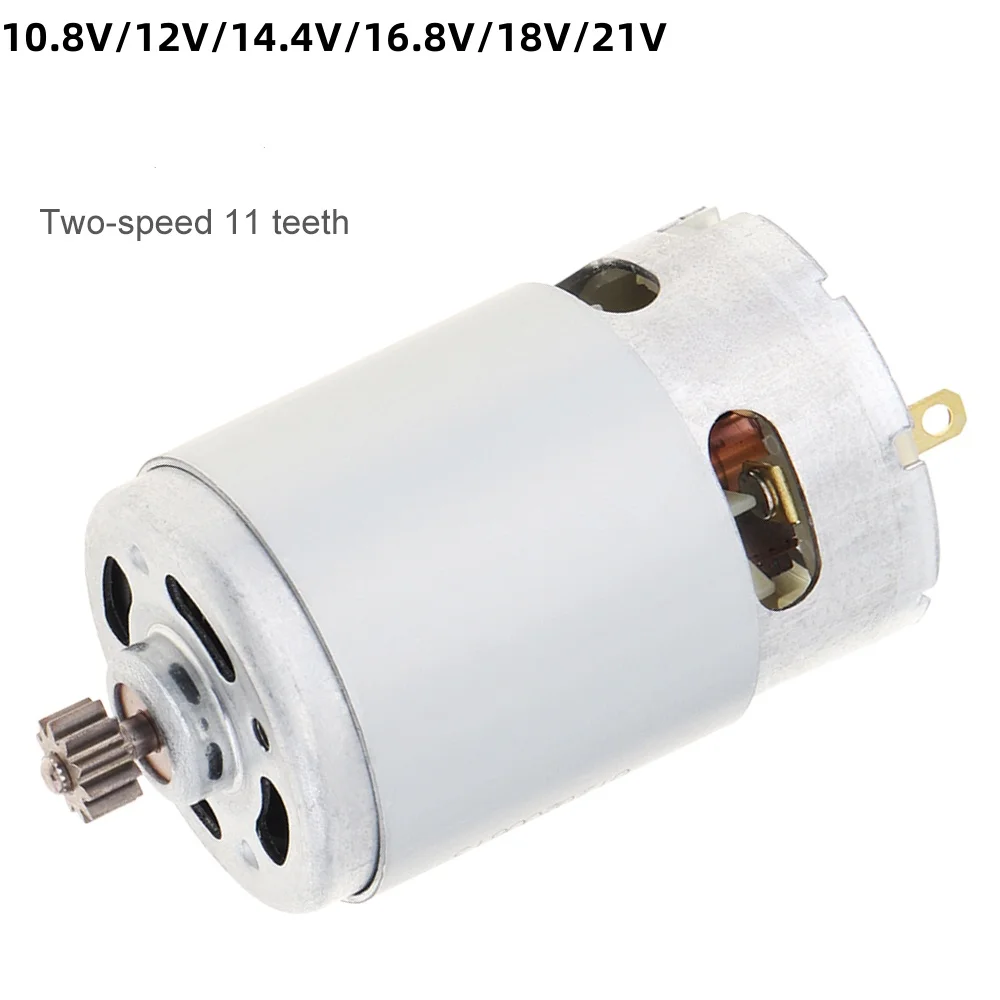 RS550 10.8/12/14.4/16.8/18V 27500rpm DC Motor with Two-speed 11 Teeth High Torque Gears Box for Electric Drill/Screwdriver