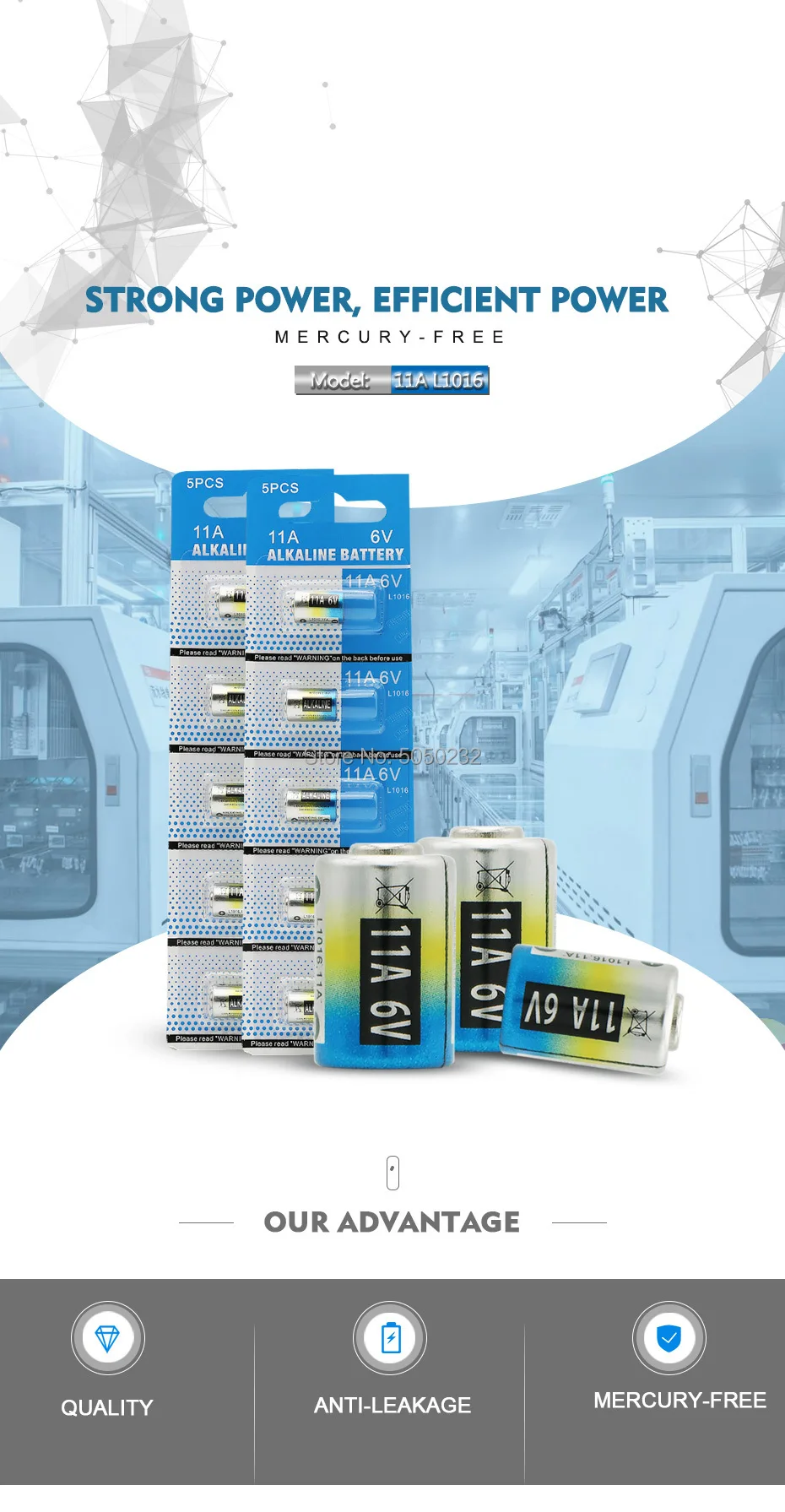 2pcs per lot Mercury free 6V 11A L1016 alkaline battery A11 MN11 GP11A L1016 CA21 for flashlight reading pen