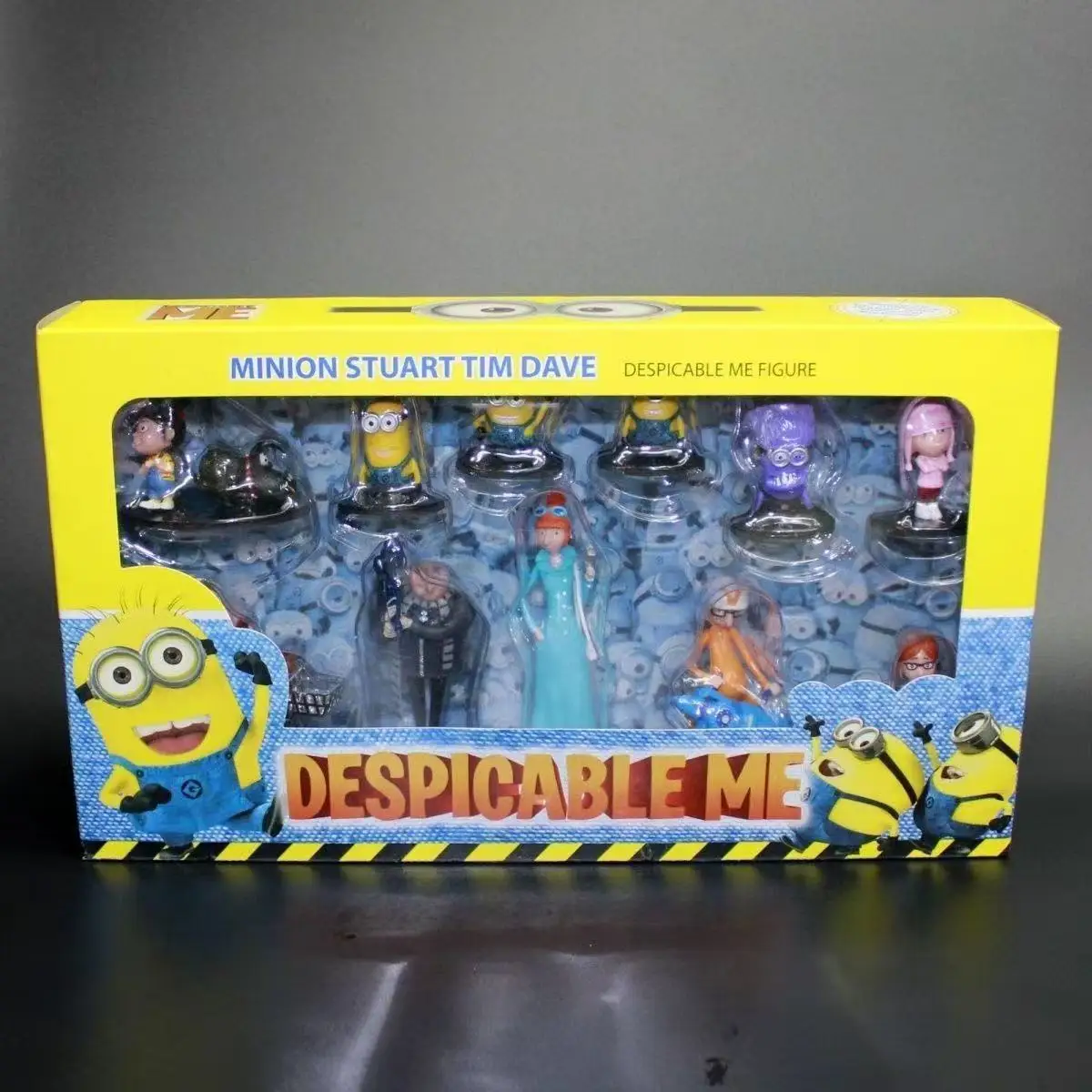 Super New Minions, Big Cute Eyes, 12 Complete Family Set, Purple Hair Variation Minions, Transform Toys, Gift Ornaments